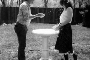 John & Nancy in Boulder back yard, 1983 - photo by Barbara Gluck